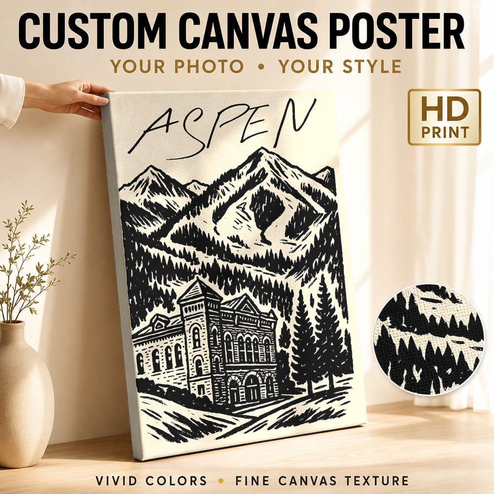 Vintage Collectible Posters - Stampa su Tela Vintage di Aspen